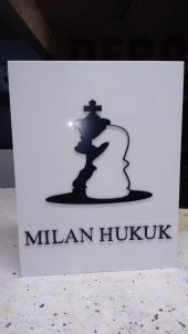 Milan Hukuk Avukatlık Tabelası 3D LED Tabela Neon Etkili Işıklı Kutu Harf Tabela 30x45cm Pleksiglass - 2