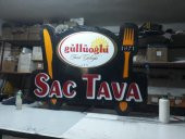 Güllüoğlu Sac Tava Tabelası 3D LED Tabela Neon Etkili Işıklı Kutu Harf Tabela 30x45cm Pleksiglass thumbnail 2