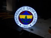 Fenerbahçe Logolu Tabelası 3D LED Tabela Neon Etkili Işıklı Kutu Harf Tabela 30x45cm Pleksiglass - 1