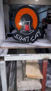 Simit Çay Yazılı Görsel Tabela 3D LED Tabela Neon Etkili Işıklı Kutu Harf Tabela 30x45cm Pleksiglass - 1