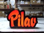 Kırmızı Yazili Pilav Tabelası 3D LED Tabela Neon Etkili Işıklı Kutu Harf Tabela 30x45cm Pleksiglass - 1