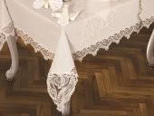 Rose Heart Masa Örtüsü 26 Parça Krem thumbnail 2