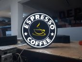 Espresso Coffee Cafe Tabelası 3D LED Tabela Neon Etkili Işıklı Kutu Harf Tabela 30x45cm Pleksiglass - 1