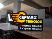 Cepmax Teknoloji Şirket Tabela 3D LED Tabela Neon Etkili Işıklı Kutu Harf Tabela 30x45cm Pleksiglass - 1