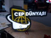 Cep Dünyası Telefoncu Tabelası 3D LED Tabela Neon Etkili Işıklı Kutu Harf Tabela 30x45cm Pleksiglass - 1