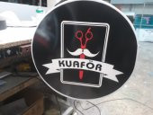 Kuaför Yazılı Tabelası 3D DÖNEN LED Tabela Neon Etkili Işıklı Çift Taraflı Tabela Pleksiglass - 1