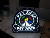 Pet Shop Yazılı Renkli Tabela 3D LED Tabela Neon Etkili Işıklı Kutu Harf Tabela 30x45cm Pleksiglass - 1