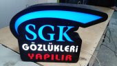 Sgk Yazılı Gözlükçü Tabelası 3D LED Tabela Neon Etkili Işıklı Kutu Harf Tabela 30x45cm Pleksiglass - 1