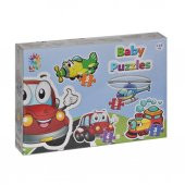 LCBYB003 Laço Kids Baby Puzzles - Taşıtlar / 2+2+3+4 Parça Puzzle / +1 yaş - 1