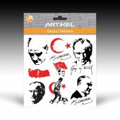 Atatürk Geçici Dövme,Geçici Tattoo 15,5x16 cm,Vücut Dövmesi,Kol Bilek Dövme,Boyun Dövme,Sırt Dövme - 2