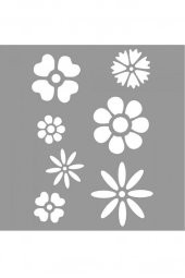 Uçuşan Çiçek Stencil Boyama şablonu 30x30 cm, Duvar Stencil, Fayans Stencil, Mobilya Stencil - 3