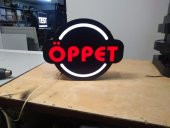 Oppet Open Yazılı Tabelası 3D LED Tabela Neon Etkili Işıklı Kutu Harf Tabela 30x45cm Pleksiglass - 1