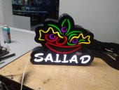 Sallad Salata Tabelası 3D LED Tabela Neon Etkili Işıklı Kutu Harf Tabela 30x45cm Pleksiglass - 2