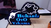 Buharlı Oto Yıkama Tabelası 3D LED Tabela Neon Etkili Işıklı Kutu Harf Tabela 30x45cm Pleksiglass - 1