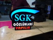 Sgk Gözlükçü Yazılı Tabelası 3D LED Tabela Neon Etkili Işıklı Kutu Harf Tabela 30x45cm Pleksiglass - 1