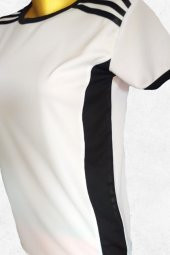 Modapalace Omzu Siyah Şerit Detaylı Kadın Spor Tişört - 2