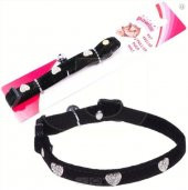 Pawise Kalp Taşlı Siyah Kedi Boyun Tasması - 1