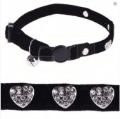 Pawise Kalp Taşlı Siyah Kedi Boyun Tasması - 2