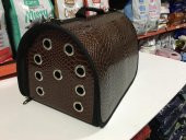 Orijin Kedi Köpek Deri Flybag Taşıma Çantası Kahverengi 42X26X25 cm - 3