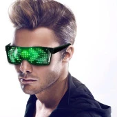 Çok Renkli Led Işıklı Şarjlı Parti Gözlüğü Kablosuz Yılbaşı Düğün Eğlence HJ-LRG01 - 3