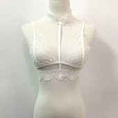 Bayan Sexy Beyaz Dantelli Bralet Kadın Dantel İşlemeli Sütyen - 3