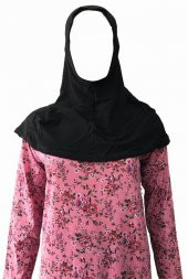 Namaz Elbisesi Türbanlı Bütün PENYE Pembe Çiçek Desen - 3