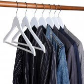 Ahşap Askı Beyaz Kıyafet,Elbise Askısı Askılığı Gömlek Askısı Pantolon Askısı 24.adet 1.sınıf Kalite - 6