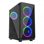 FRISBY FC-9280G 600W 4XDUAL .RING FAN TEMPERLİ CAM GAMING KASA - 1