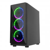 FRISBY FC-9280G 600W 4XDUAL .RING FAN TEMPERLİ CAM GAMING KASA - 2