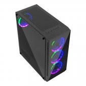 FRISBY FC-9280G 600W 4XDUAL .RING FAN TEMPERLİ CAM GAMING KASA - 5