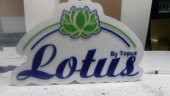 Lotus Şirket Logo Tabelası 3D LED Tabela Neon Etkili Işıklı Kutu Harf Tabela 30x45cm Pleksiglass thumbnail 1