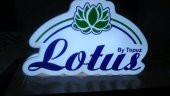 Lotus Şirket Logo Tabelası 3D LED Tabela Neon Etkili Işıklı Kutu Harf Tabela 30x45cm Pleksiglass thumbnail 2
