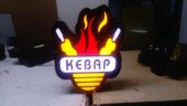 Kebap Kebapçı Tabelası 3D LED Tabela Neon Etkili Işıklı Kutu Harf Tabela 30x45cm Pleksiglass - 1