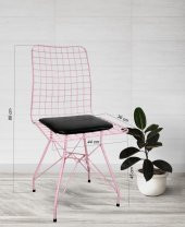 Chic Life Pembe 6 lı Tel Sandalye - 2