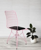 Chic Life Pembe 6 lı Tel Sandalye - 3