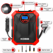 KOBB KB200 12Volt 150 PSI Ayarlanabilir Dijital Basınç Göstergeli Hava Lastik Şişirme Pompası - 2