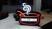 Mercimek Çorba Yazılı Tabelası 3D LED Tabela Neon Etkili Işıklı Kutu Harf Tabela 30x45cm Pleksiglass - 1