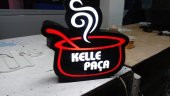 Kelle Paça Yazılı Tabelası 3D LED Tabela Neon Etkili Işıklı Kutu Harf Tabela 30x45cm Pleksiglass - 1
