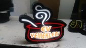 Ev Yemekleri Yazılı Tabelası 3D LED Tabela Neon Etkili Işıklı Kutu Harf Tabela 30x45cm Pleksiglass - 1