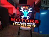 Yk Motors Yazılı Tabelası 3D LED Tabela Neon Etkili Işıklı Kutu Harf Tabela 30x45cm Pleksiglass thumbnail 1