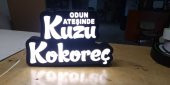 Kuzu Kokoreç Yazılı Tabelası 3D LED Tabela Neon Etkili Işıklı Kutu Harf Tabela 30x45cm Pleksiglass - 1