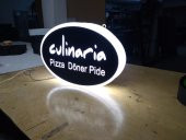 Culinaria Pizza Döner Tabelası 3D LED Tabela Neon Etkili Işıklı Kutu Harf Tabela 30x45cm Pleksiglass thumbnail 2