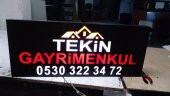 Tekin Gayrimenkul Emlakçı Tabelası 3D LED Tabela Neon Etkili Işıklı Pleksiglas Kutu Harf Depo Tabela - 1