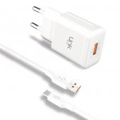 LinkTech S661 Premium 12W 2.4A QC3.0 Micro USB Otomatik Akıllı Şarj Aleti Beyaz - 1