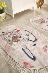 Çapa Home Kaydırmaz Taban Digital Klozet Takımı Oval 2li Banyo Paspas Seti Yıkanabilir Bisiklet - 3