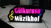 Gülkurusu Müzikhol Yazılı LED Tabelası 3D Led Tabela Neon Etkili Işıklı Kutu Harf Depo Tabela thumbnail 1
