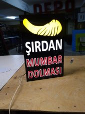 Şırdan Mumbar Dolması Yazılı Görselli LED Tabela 3D Led Tabela Neon Etkili Işıklı Kutu Harf Depo - 1