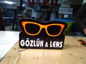 Gözlük ve Lens Yazılı Tabela Optik Tabelaları 3D LED Tabela Neon Etkili Işıklı Kutu Harf Depo Tabela - 1