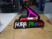 Aura Pilates Tabelası Spor Fitness Tabelaları 3D LED Tabela Neon Etkili Işıklı Kutu Harf Depo Tabela - 2