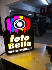 3D FOTOĞRAFÇI LED TABELA FOTO BELLA BUTİK TABELA NEON ETKİLİ IŞIKLI TABELA PLEKSİGLASS DEPO REKLAM - 1